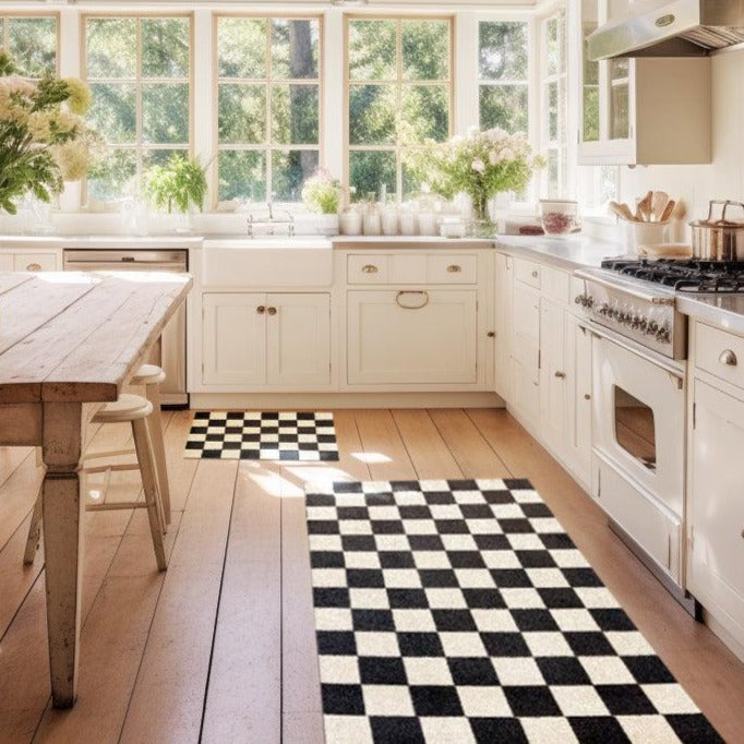 Checkered Black Floor Mats - Wash+Dry™ Mats