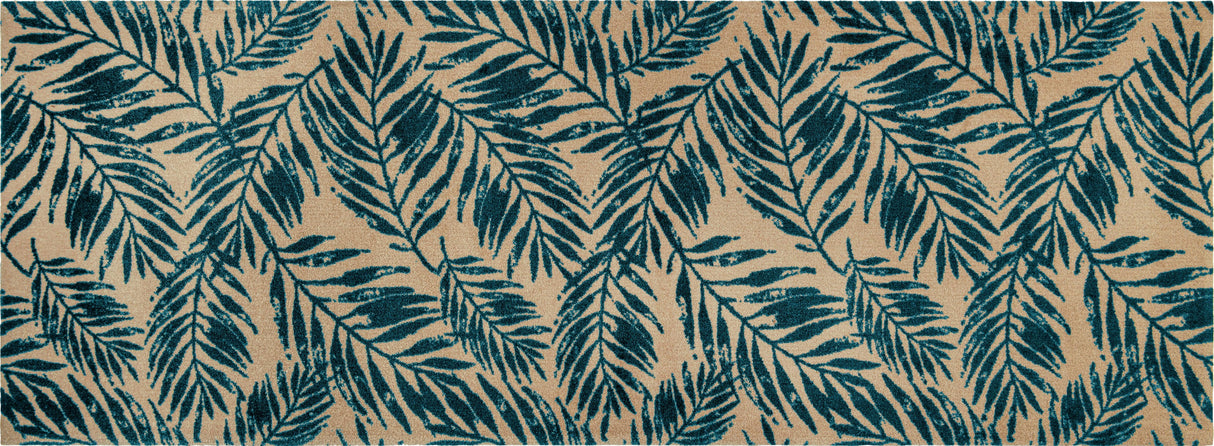Palm Leaf Teal Runner