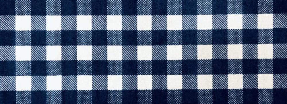 Matsmiths Patchwork Navy Floor Mats Washable Indoor Mat with Rubber Backing, Large Door Mat for Entryway, Workshops, Man Caves, Bars, Non-Slip Area Rug and Mat, Washable Entryway Rug, Pet Friendly, Kid Friendly, Navy, White, 27.5"x75", Runner