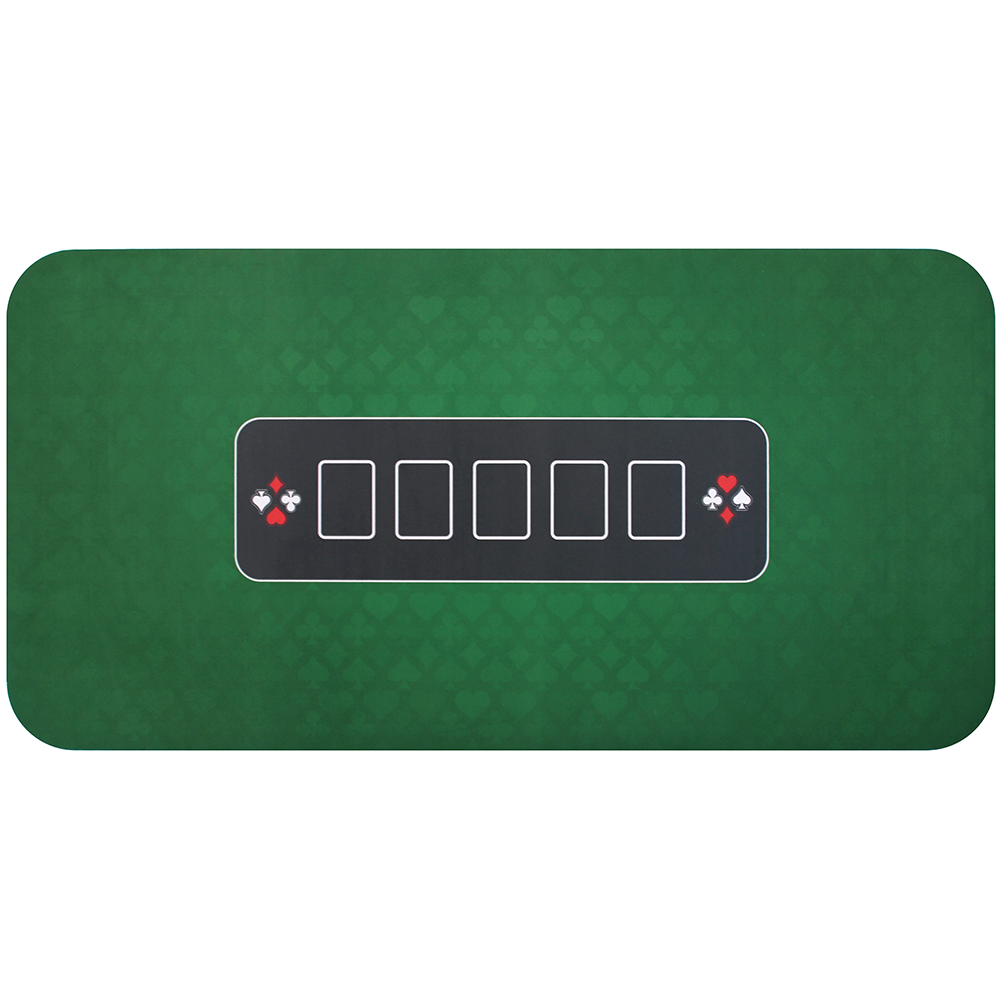Matsmiths Poker Pro Table Topper Mat, Washable Casino-Style Gaming Mat with Smooth Felt Surface and Rubber Backing, Non-Slip Poker Table Cover for Kitchen Tables, Game Tables, Pub Tables, Stain-Resistant, Black with Betting Zone Design, 24” x 47”