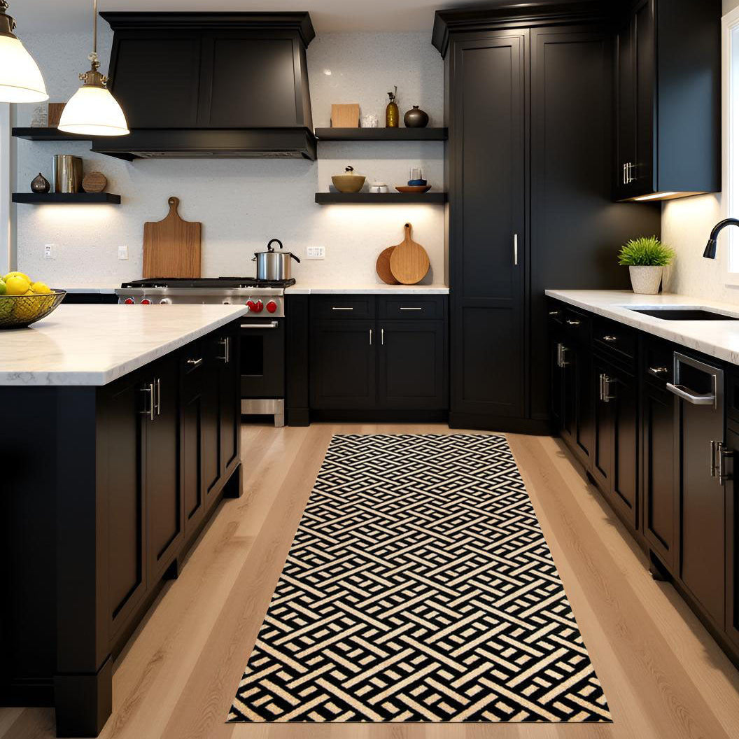 Trellis Black + Cream