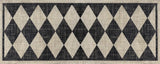 Matsmiths Arthur Diamonds Floor Mats Washable Indoor Mat with Rubber Backing, Large Funny Door Mat for Entryway, Workshops, Man Caves, Bars, Non-Slip Area Rug and Mat, Washable Entryway Rug, Pet Friendly, Kid Friendly, Neutral, Taupe, Black, 27.5"x75"