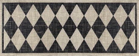 Matsmiths Arthur Diamonds Floor Mats Washable Indoor Mat with Rubber Backing, Large Funny Door Mat for Entryway, Workshops, Man Caves, Bars, Non-Slip Area Rug and Mat, Washable Entryway Rug, Pet Friendly, Kid Friendly, Neutral, Taupe, Black, 27.5"x75"