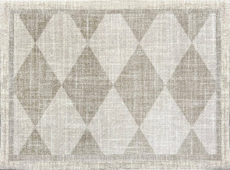 Matsmiths Arthur Diamonds Floor Mats Washable Indoor Mat with Rubber Backing, Large Funny Door Mat for Entryway, Workshops, Man Caves, Bars, Non-Slip Area Rug and Mat, Washable Entryway Rug, Pet Friendly, Kid Friendly, Neutral, Taupe, Black, 24"x35" Neutral