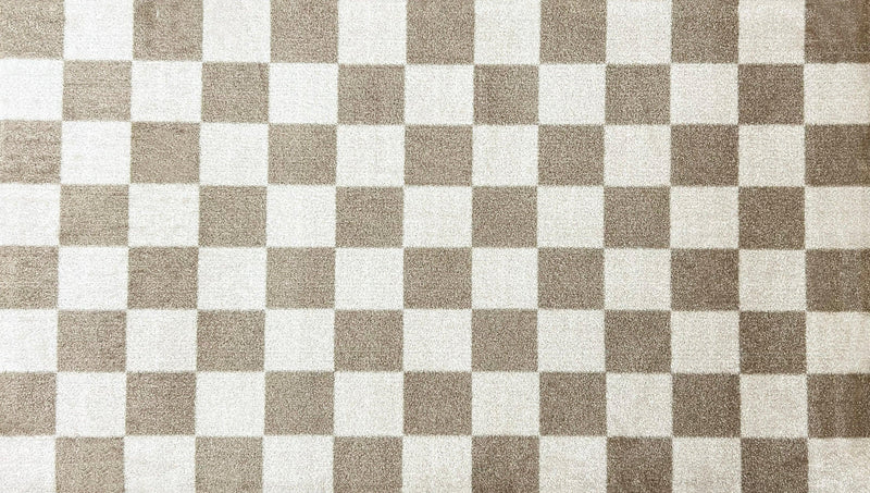 Checkered Taupe Floor Mats - Wash+Dry™ Mats