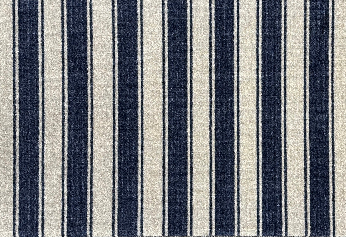 Navy and white striped Floor Mat