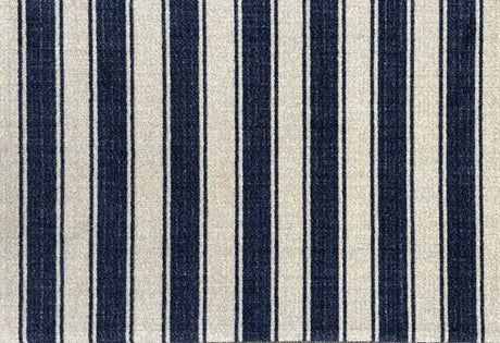 Navy and white striped Floor Mat