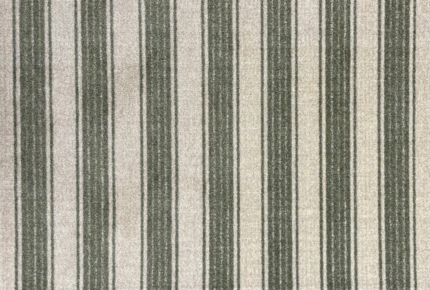 Floor Mat with horizontal stripes in green and beige.