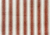Floor Mat in Rust and white vertical stripes