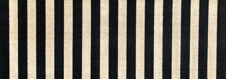 Black and Sand Farmhouse Striped Mat Runner