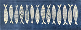 Matsmiths Fish Tango Floor Mats Washable Indoor Mat with Rubber Backing, Large Door Mat for Entryway, Workshops, Man Caves, Bars, Non-Slip Area Rug and Mat, Washable Entryway Rug, Pet Friendly, Kid Friendly, Navy, Cream, 27.5"x75"