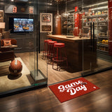 Matsmiths Game Day Washable Indoor Mat with Rubber Backing, Large Funny Door Mat for Entryways, Man Caves, Bar Areas, Basements, Non-Slip Area Rug and Mat, Washable Entryway Rug, Pet Friendly, Red, 28” x 20”
