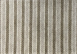 Textured carpet with a striped pattern in shades of gray, green, taupe and cream. Size Small