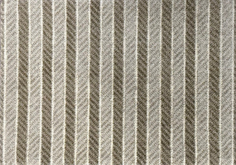 Textured carpet with a striped pattern in shades of gray, green, taupe and cream. Size Small
