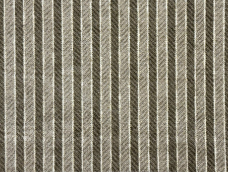 Textured carpet with a striped pattern in shades of gray, green, taupe and cream. Size Standard