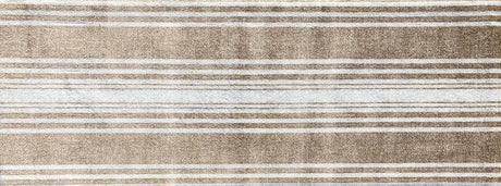 Matsmiths Linen Striped Floor Mats Washable Indoor Mat with Rubber Backing, Large Door Mat for Entryway, Workshops, Man Caves, Bars, Non-Slip Area Rug and Mat, Washable Entryway Rug, Pet Friendly, Kid Friendly, Neutral, Taupe, white,  27.5"x75"