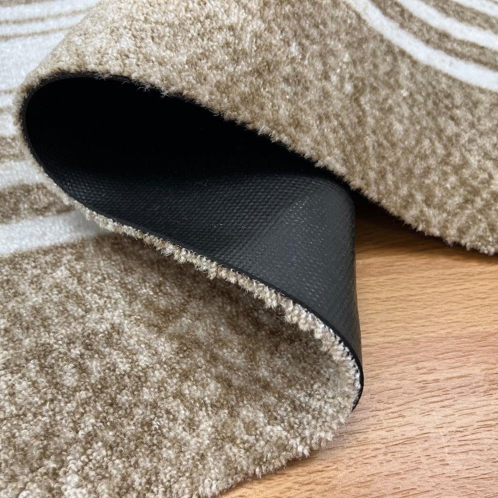 Matsmiths Linen Striped Floor Mats Washable Indoor Mat with Rubber Backing, Large Door Mat for Entryway, Workshops, Man Caves, Bars, Non-Slip Area Rug and Mat, Washable Entryway Rug, Pet Friendly, Kid Friendly, Neutral, Taupe, white, Fold Over