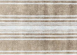 Matsmiths Linen Striped Floor Mats Washable Indoor Mat with Rubber Backing, Large Door Mat for Entryway, Workshops, Man Caves, Bars, Non-Slip Area Rug and Mat, Washable Entryway Rug, Pet Friendly, Kid Friendly, Neutral, Taupe, white, 24"x35"