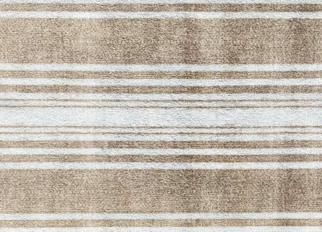 Matsmiths Linen Striped Floor Mats Washable Indoor Mat with Rubber Backing, Large Door Mat for Entryway, Workshops, Man Caves, Bars, Non-Slip Area Rug and Mat, Washable Entryway Rug, Pet Friendly, Kid Friendly, Neutral, Taupe, white, 24"x35"