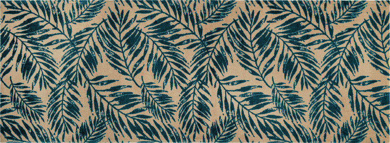 Palm Leaf Teal Runner