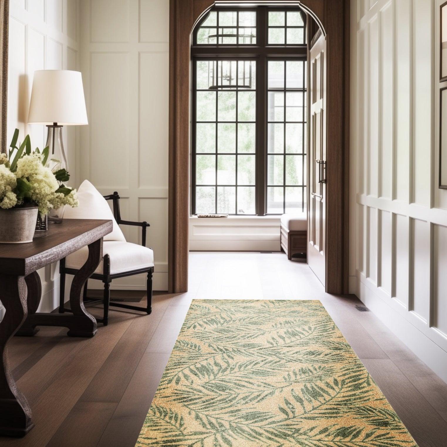 Neon Palm Leaf Edm Print Floor Mat