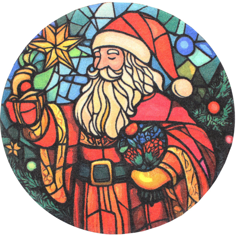 Stained Glass Santa