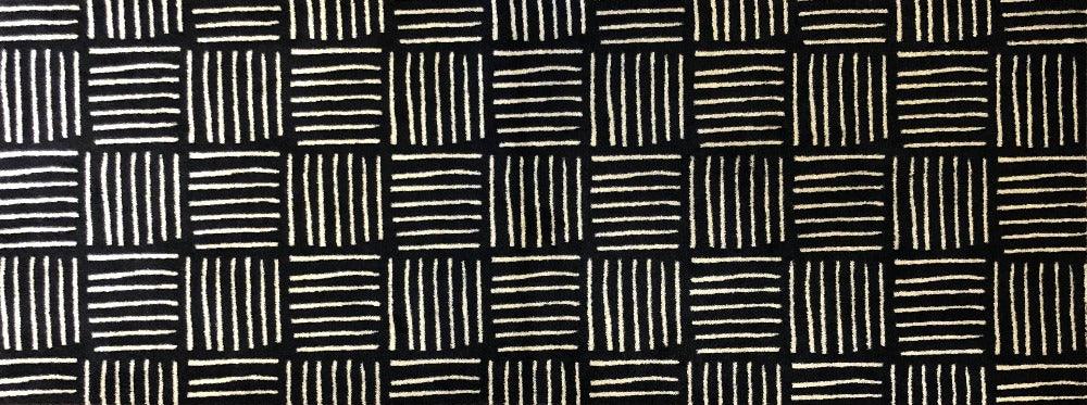 Black and white geometric pattern Floor Mat