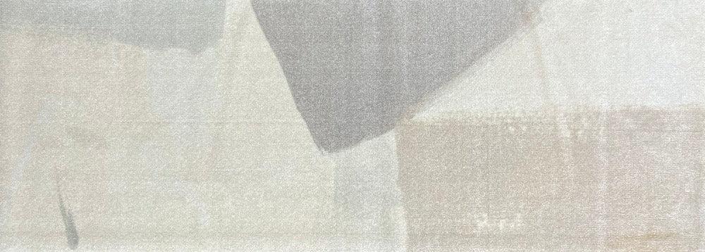 Abstract pattern with geometric shapes in gray, beige, and white in size Runner