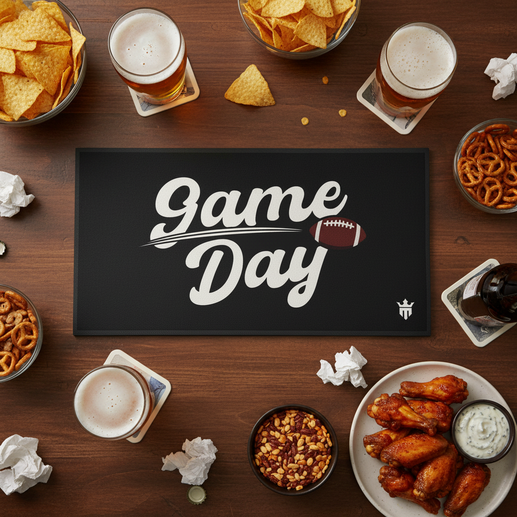 Game Day Black Bar Mat