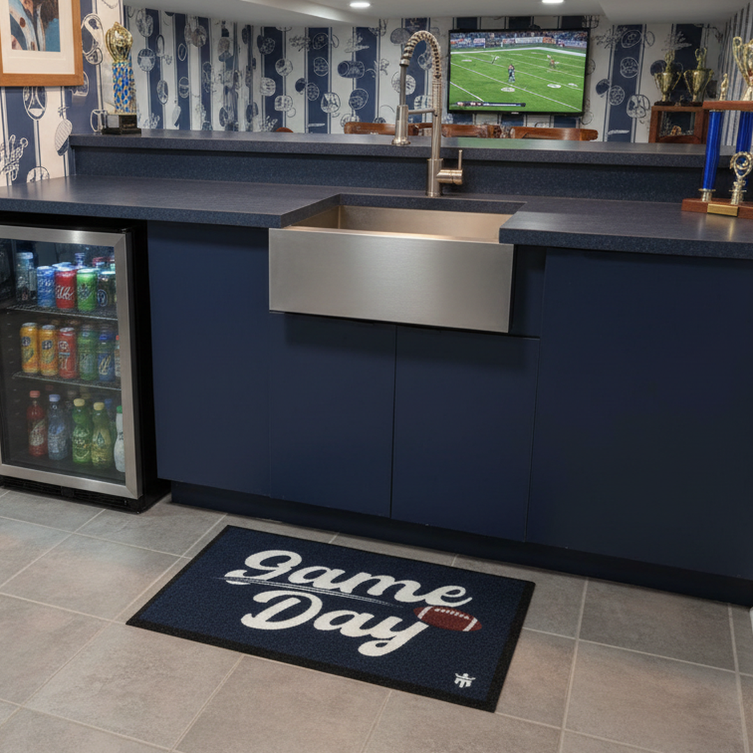 Game Day Navy Blue Floor Mat