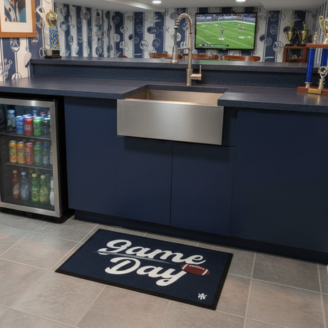 Game Day Navy Blue Floor Mat