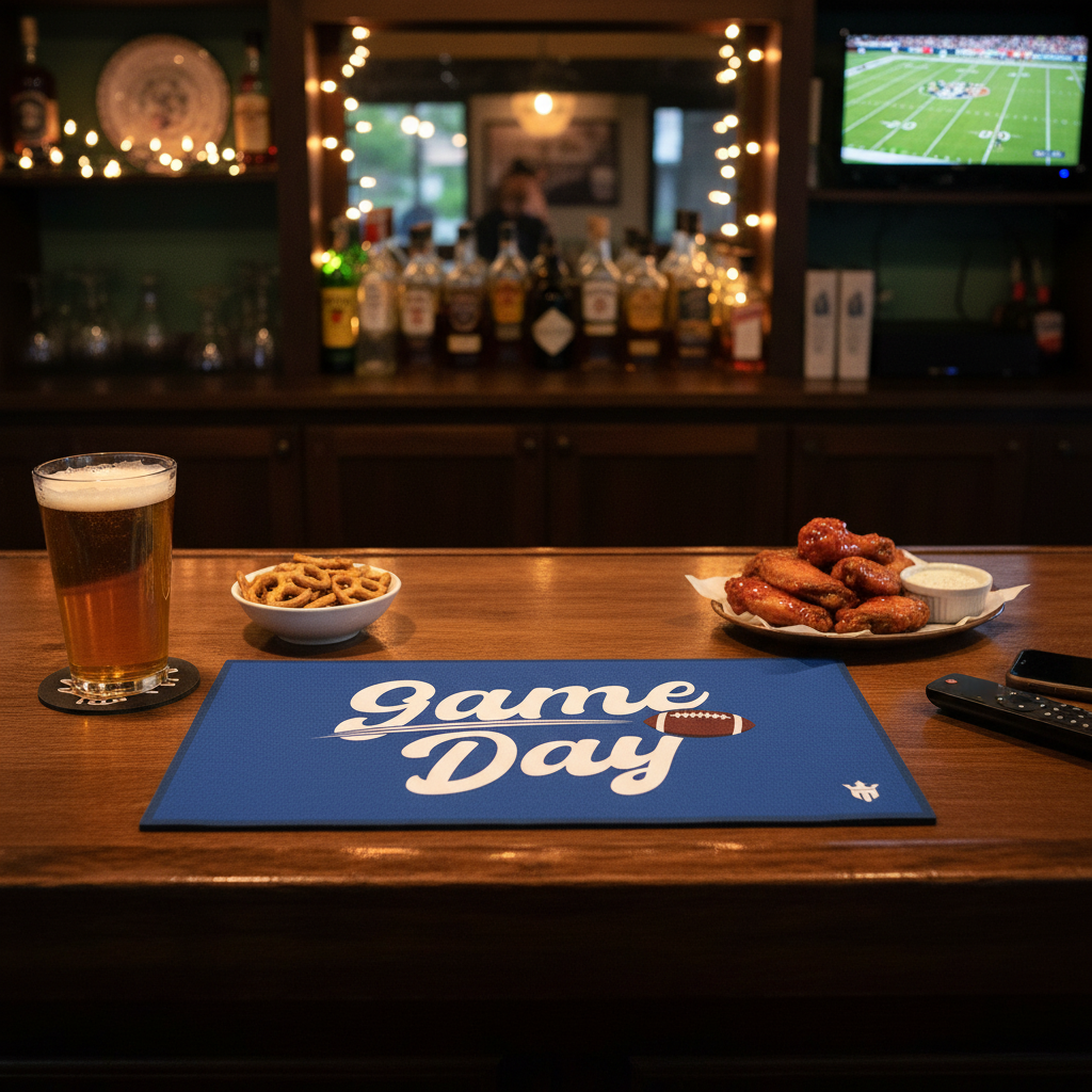 Game Day Royal Blue Bar Mat