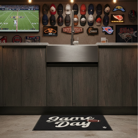 Game Day Black Floor Mat