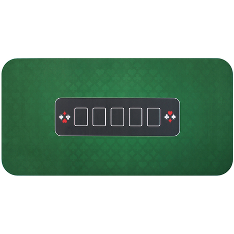 Matsmiths Poker Pro Table Topper Mat, Washable Casino-Style Gaming Mat with Smooth Felt Surface and Rubber Backing, Non-Slip Poker Table Cover for Kitchen Tables, Game Tables, Pub Tables, Stain-Resistant, Black with Betting Zone Design, 24” x 47”