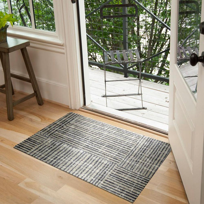 Canvas basket weave print washable mat by Studio 67