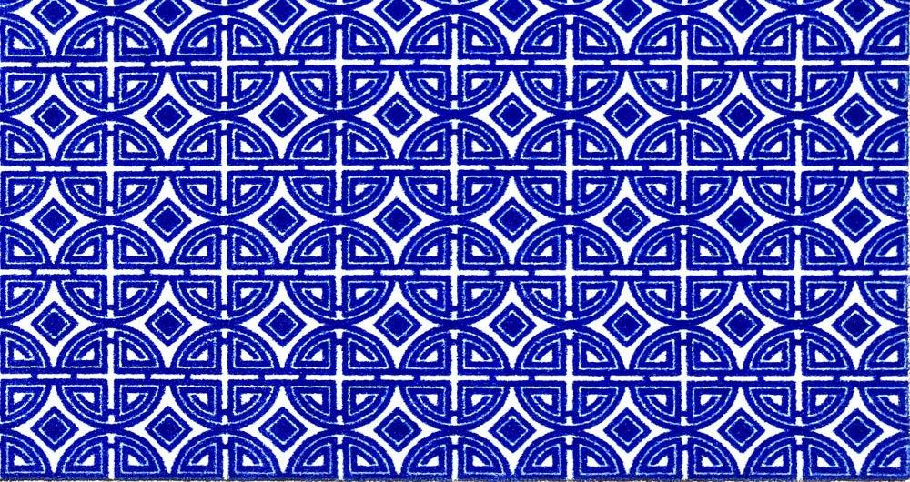Cobalt Blue medium oriental print floor rug