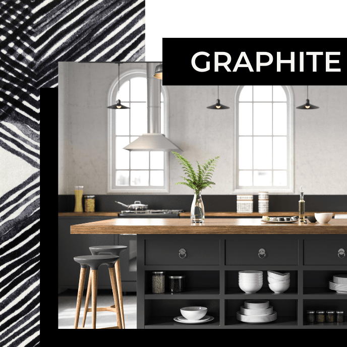 Graphite Lines washable floor mats - lifestyle