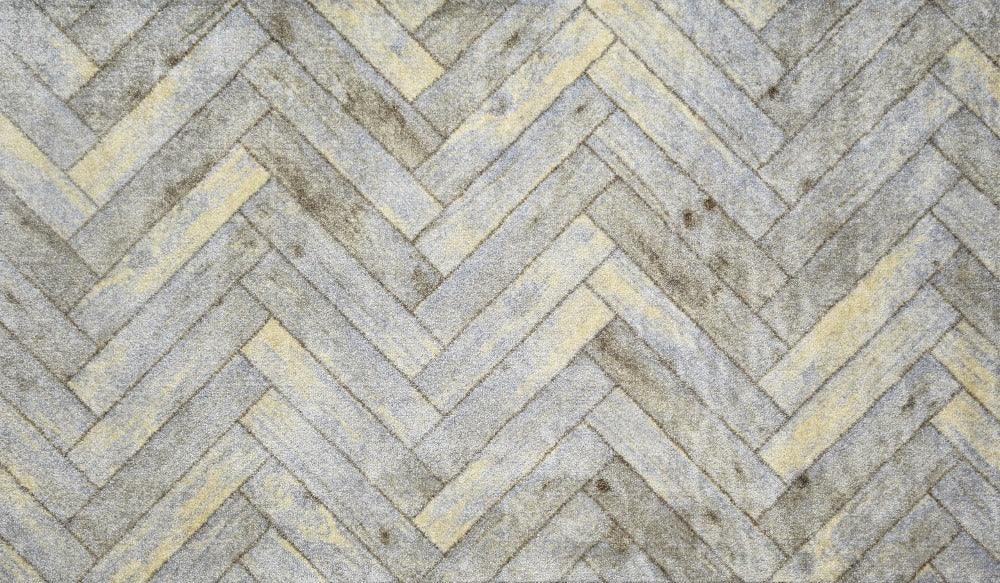 Herringbone Washable Rug - Gray