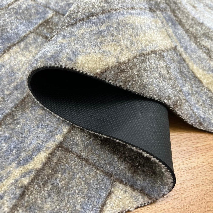 Natural Herringbone washable floor mats - closeup