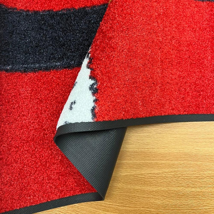Santa Suit washable floor mat - closeup