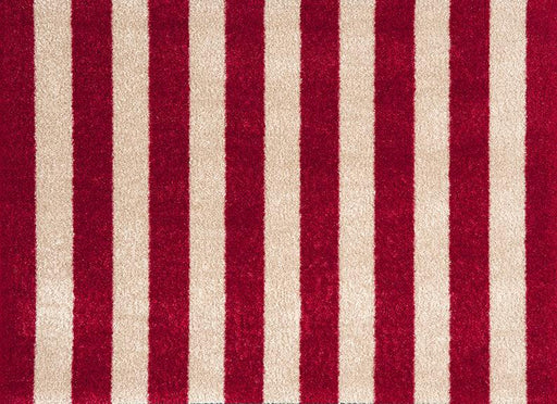 Red Cabana Stripes washable mat - small