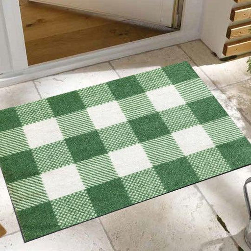 Tartan Sage washable floor mats by Studio 67